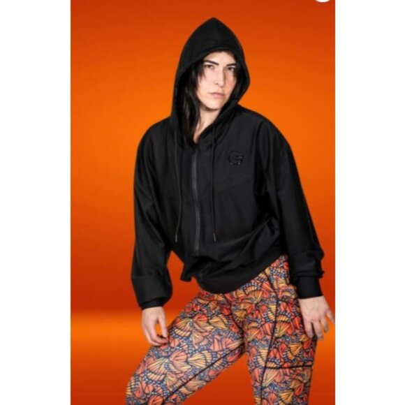 GRRRL Clothing women's crop relaxed‎ fit full zip athletic hoodie sweatshirt Ali - Picture 14 of 14